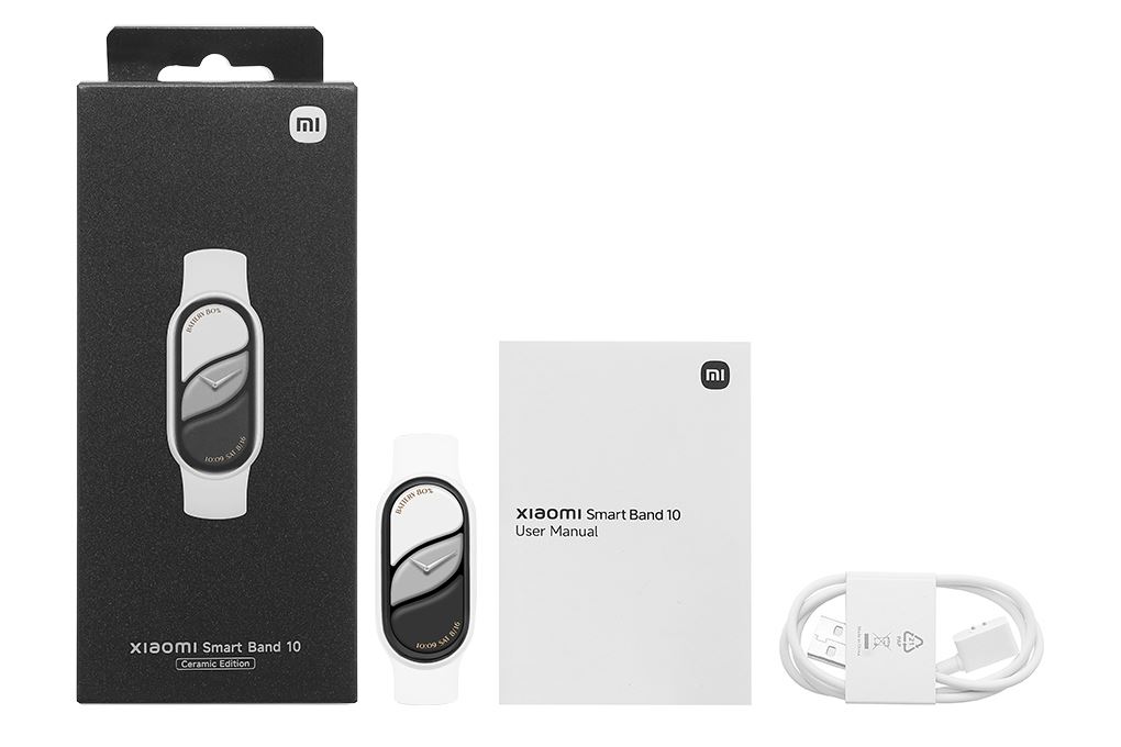Vòng đeo tay thông minh Mi Band 10 viền gốm Màu Trắng