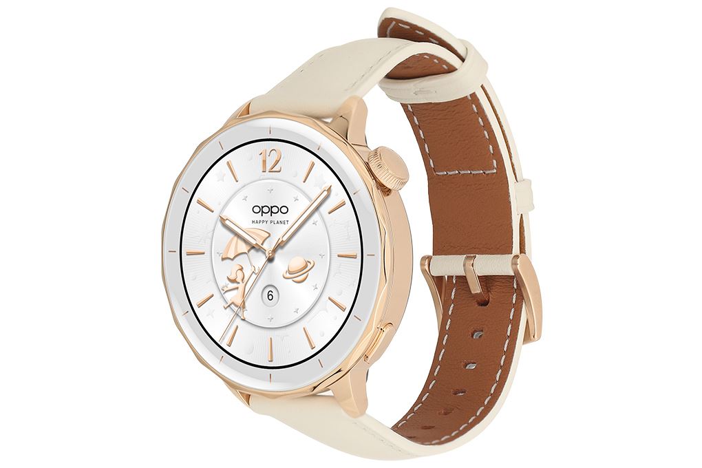 OPPO Watch X2 mini 43mm dây da Màu Trắng - Vàng