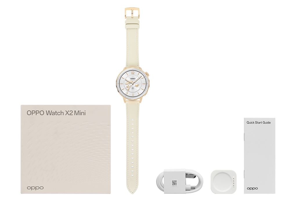 OPPO Watch X2 mini 43mm dây da Màu Trắng - Vàng