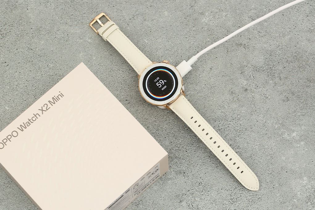 OPPO Watch X2 mini 43mm dây da Màu Trắng - Vàng