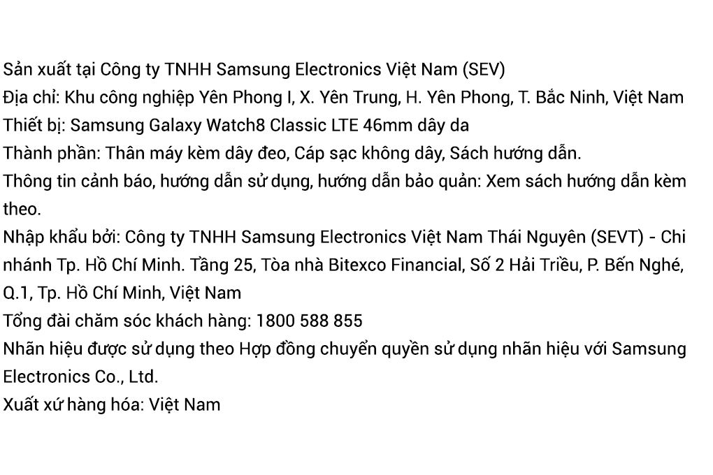 Samsung Galaxy Watch8 Classic LTE 46mm dây da Màu Đen
