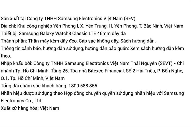 Samsung Galaxy Watch8 Classic LTE 46mm dây da Màu Trắng