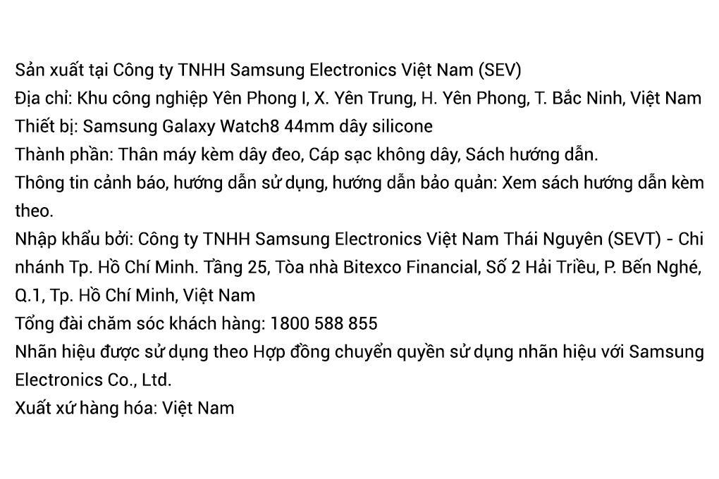 Samsung Galaxy Watch8 44mm dây silicone Màu Trắng