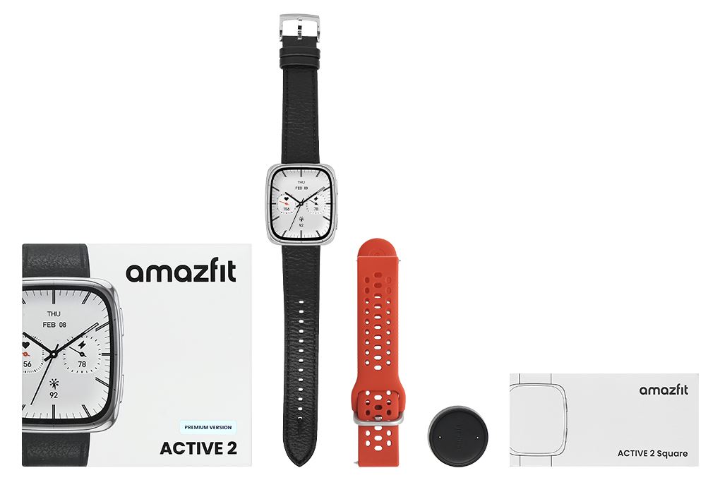 Amazfit Active 2 Square Sapphire 43.3mm dây da Màu Đen