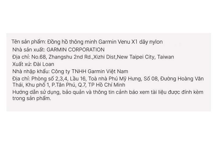 Garmin Venu X1 Sapphire 51.2mm dây nylon Màu Đen