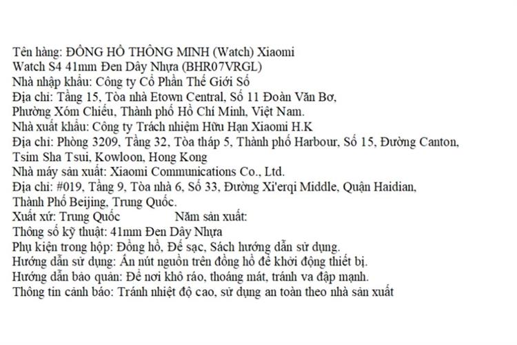 Xiaomi Watch S4 41mm dây cao su Fluoro Màu Đen