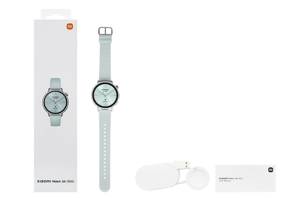 Xiaomi Watch S4 41mm dây cao su Fluoro Màu Xanh mint
