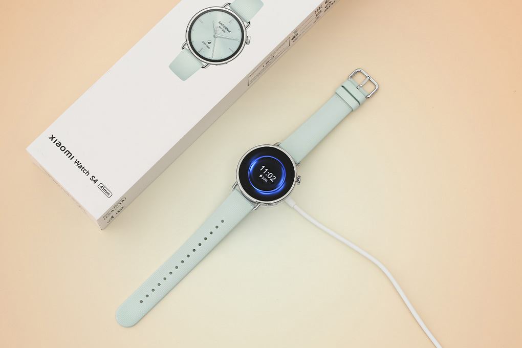Xiaomi Watch S4 41mm dây cao su Fluoro Màu Xanh mint