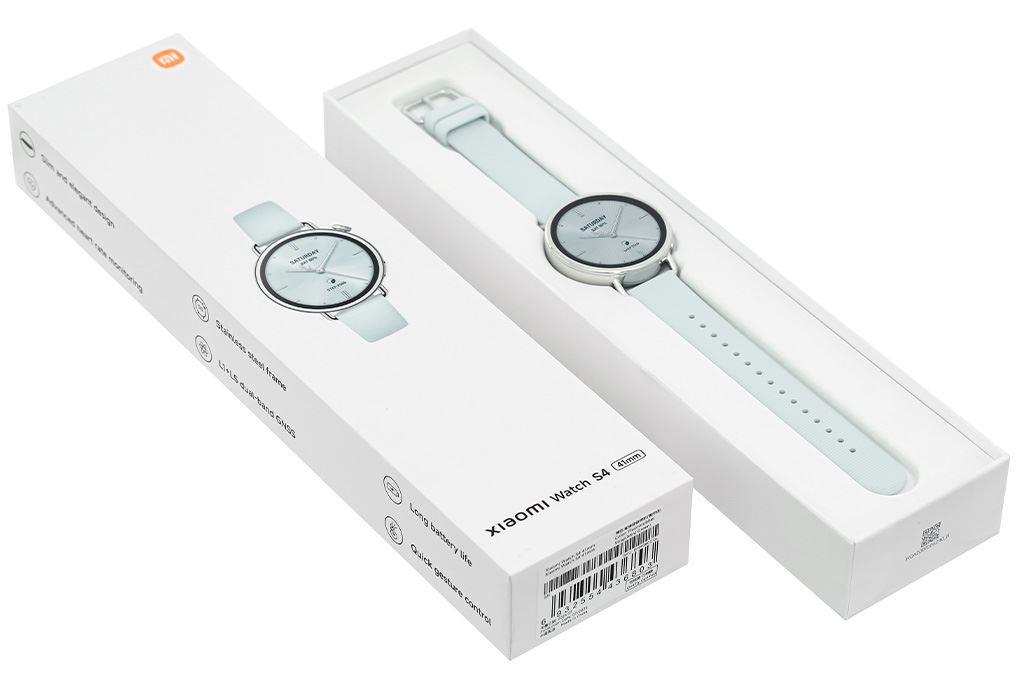 Xiaomi Watch S4 41mm dây cao su Fluoro Màu Xanh mint