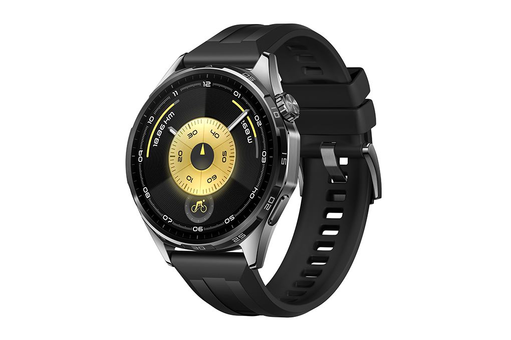 Huawei Watch GT 6 46mm viền thép dây cao su Màu Đen