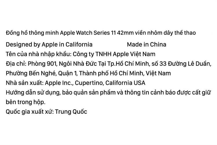 Apple Watch Series 11 GPS 42mm viền nhôm dây thể thao Màu Đen bóng