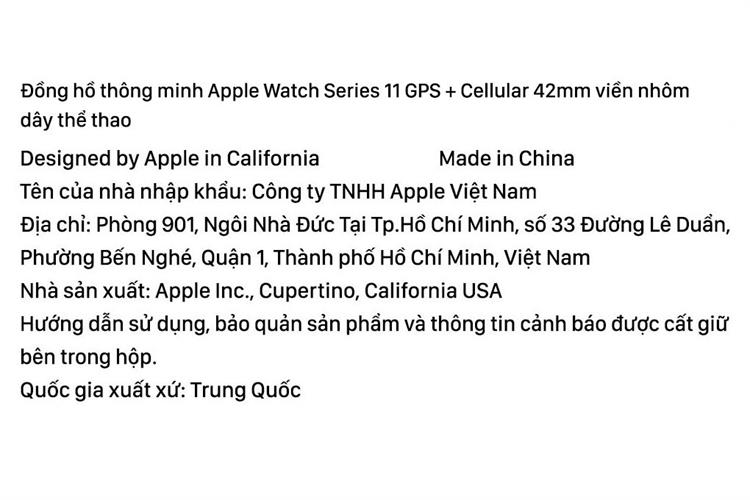 Apple Watch Series 11 GPS + Cellular 42mm viền nhôm dây thể thao Màu Bạc