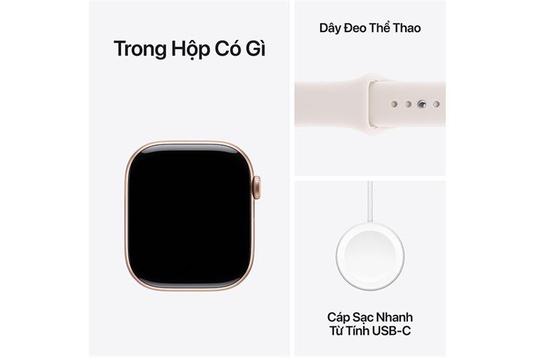 Apple Watch Series 11 GPS + Cellular 42mm viền nhôm dây thể thao Màu Vàng Hồng