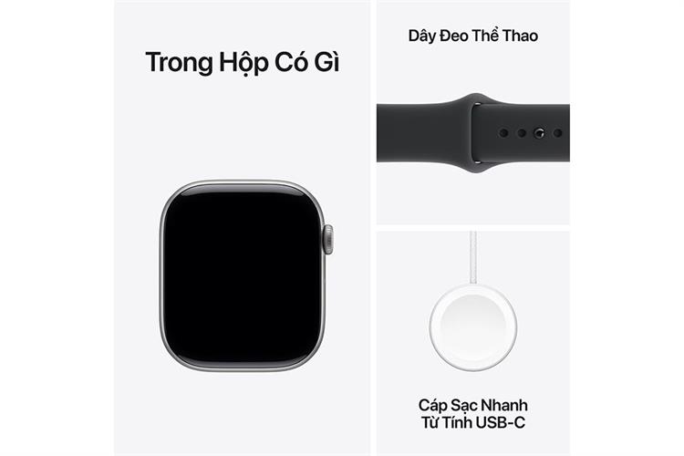 Apple Watch Series 11 GPS + Cellular 46mm viền nhôm dây thể thao Màu Xám