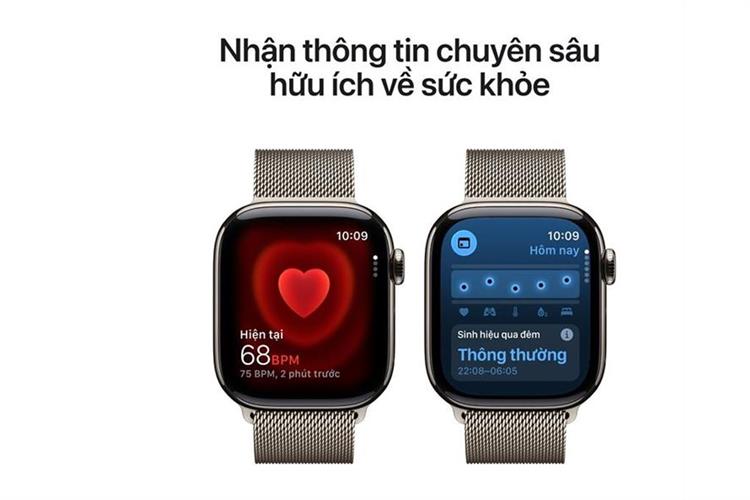 Apple Watch Series 11 GPS + Cellular 46mm viền Titanium dây Milan Màu Titan tự nhiên