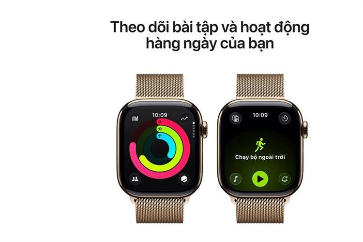 Apple Watch Series 11 GPS + Cellular 46mm viền Titanium dây Milan Màu Titan vàng