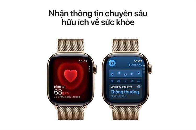 Apple Watch Series 11 GPS + Cellular 46mm viền Titanium dây Milan Màu Titan vàng