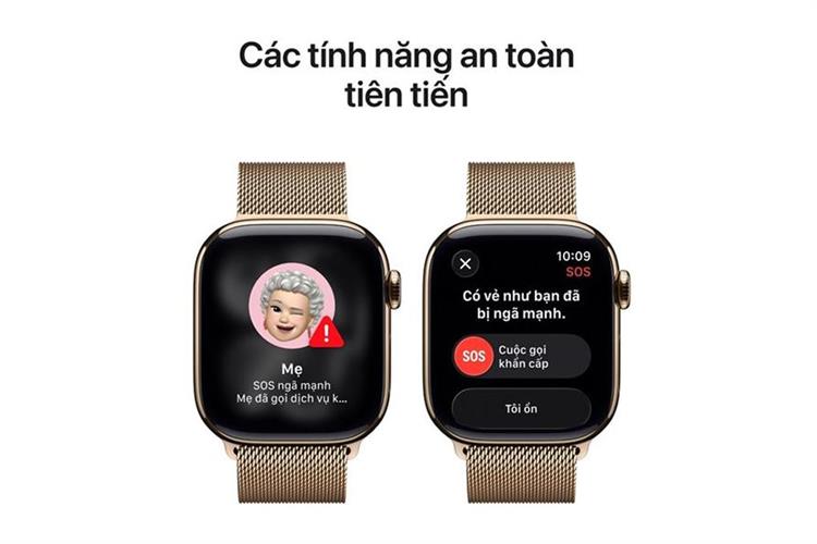 Apple Watch Series 11 GPS + Cellular 46mm viền Titanium dây Milan Màu Titan vàng