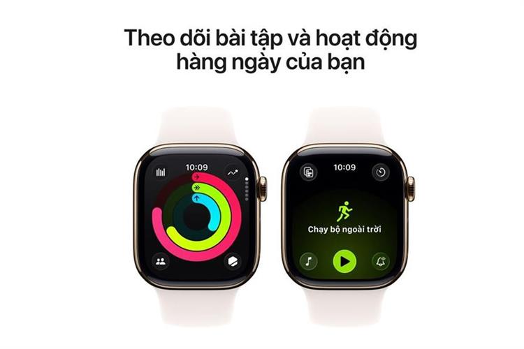 Apple Watch Series 11 GPS + Cellular 46mm viền Titanium dây thể thao Màu Titan vàng