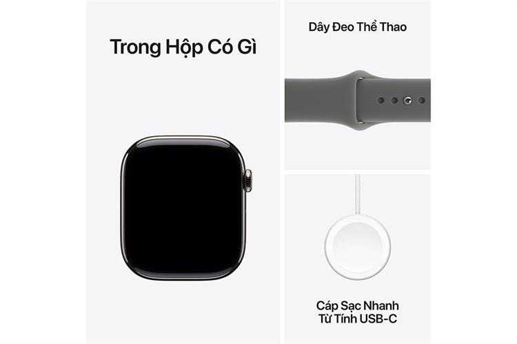 Apple Watch Series 11 GPS + Cellular 46mm viền Titanium dây thể thao Màu Titan tự nhiên
