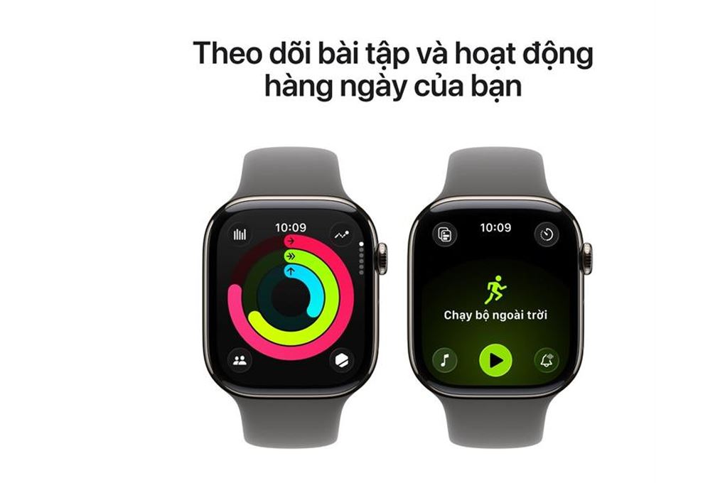 Apple Watch Series 11 GPS + Cellular 42mm viền Titanium dây thể thao Màu Titan tự nhiên