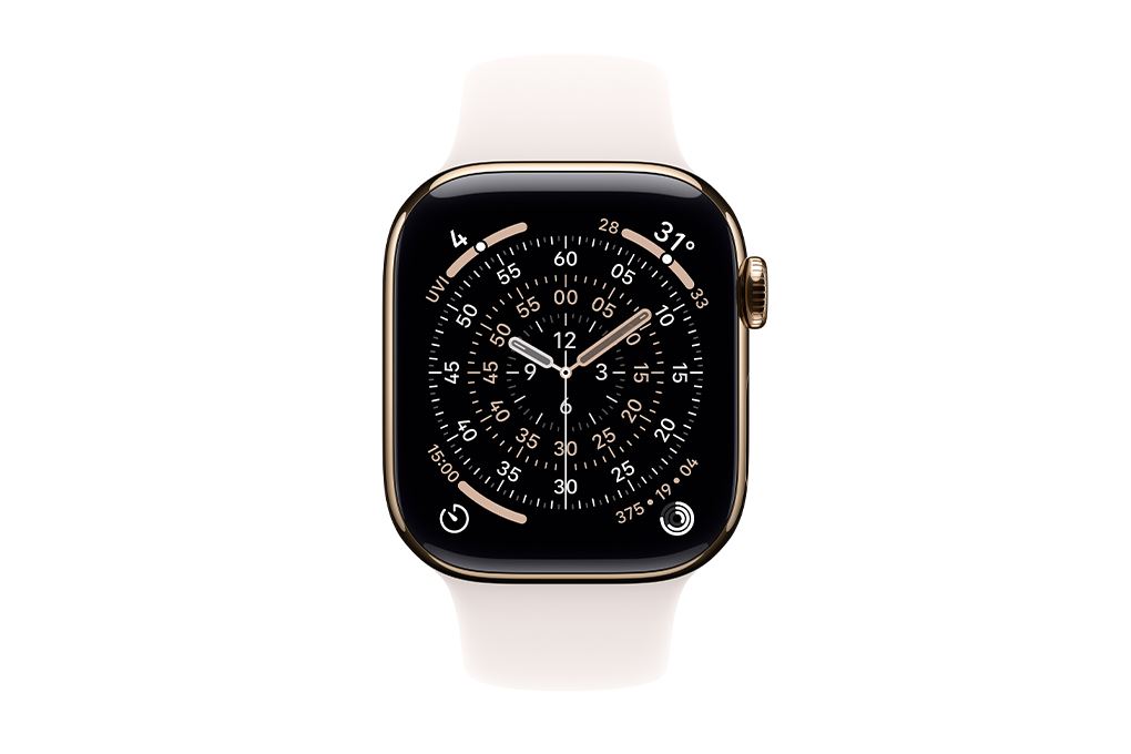 Apple Watch Series 11 GPS + Cellular 42m viền Titanium dây thể thao Titan vàng - 2
