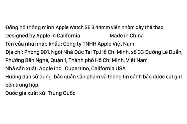 Apple Watch SE 3 GPS 44mm viền nhôm dây thể thao Màu Trắng Starlight