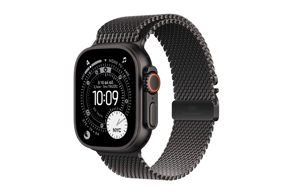 Apple Watch Ultra 3 GPS + Cellular 49mm viền Titanium dây Milan Màu Titan đen