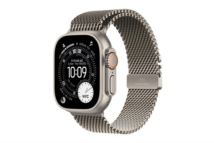 Apple Watch Ultra 3 GPS + Cellular 49mm viền Titanium dây Milan Màu Titan tự nhiên