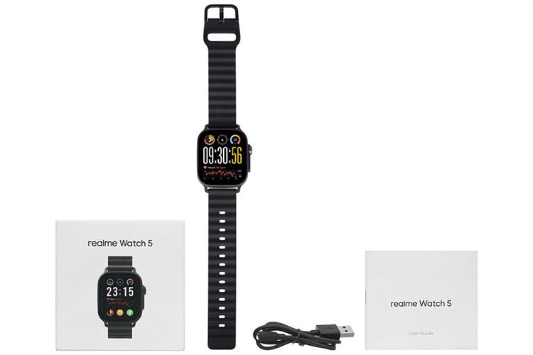 realme Watch 5 50mm dây silicone Màu Đen