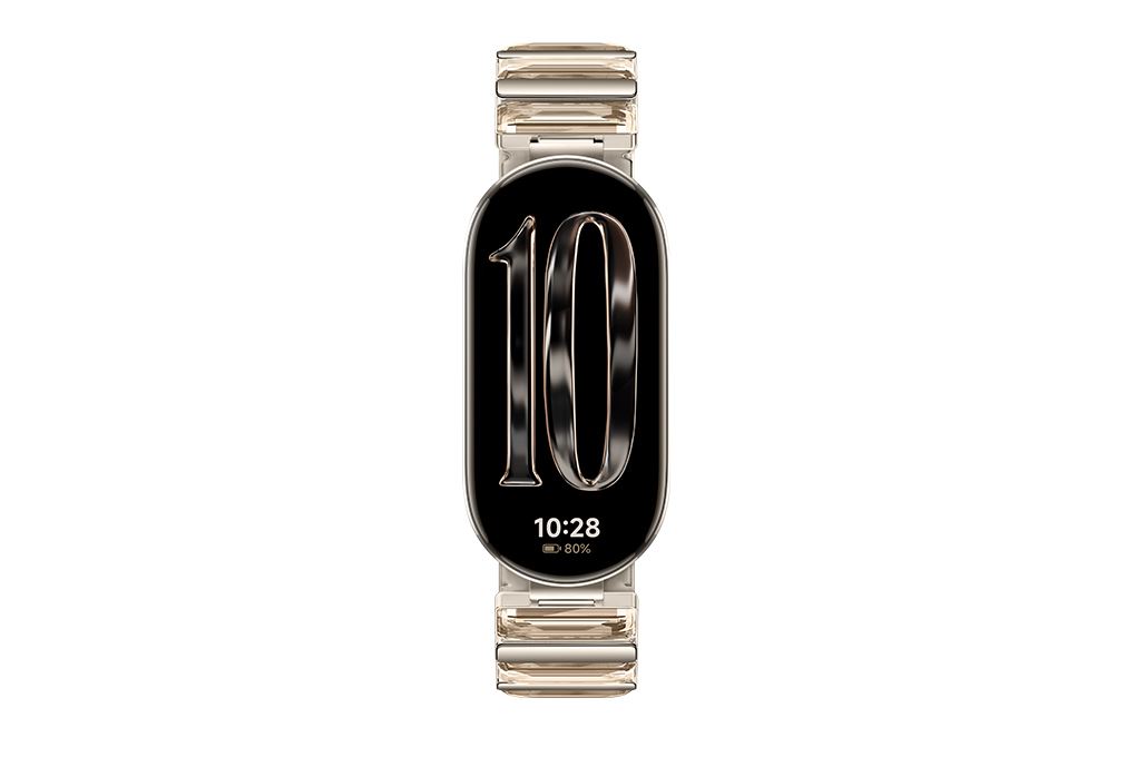 Vòng đeo tay thông minh Mi Band 10 viền nhôm dây kim loại Màu Vàng đồng