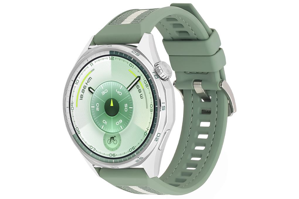 Huawei Watch GT 6 46mm viền thép dây Woven Màu Xanh lá