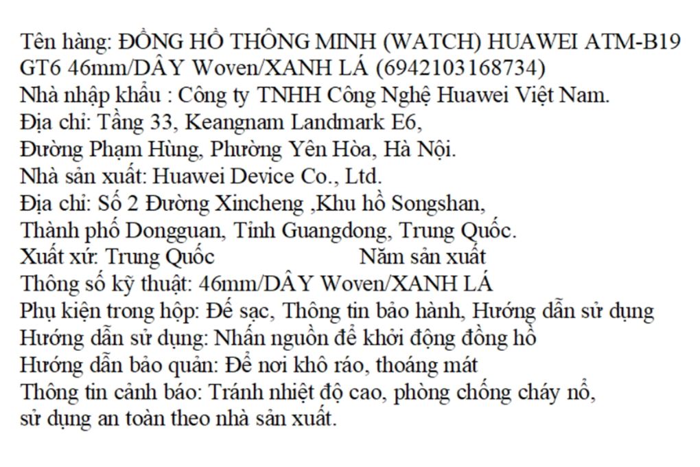 Huawei Watch GT 6 46mm viền thép dây Woven Màu Xanh lá