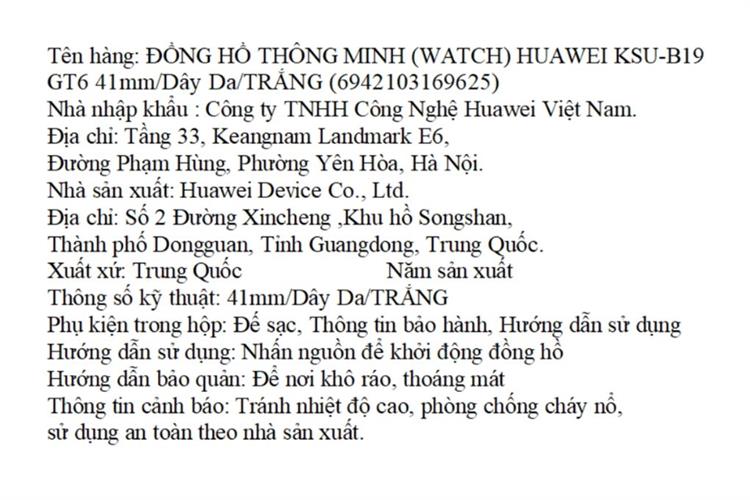 Huawei Watch GT 6 41mm viền thép dây da Màu Trắng