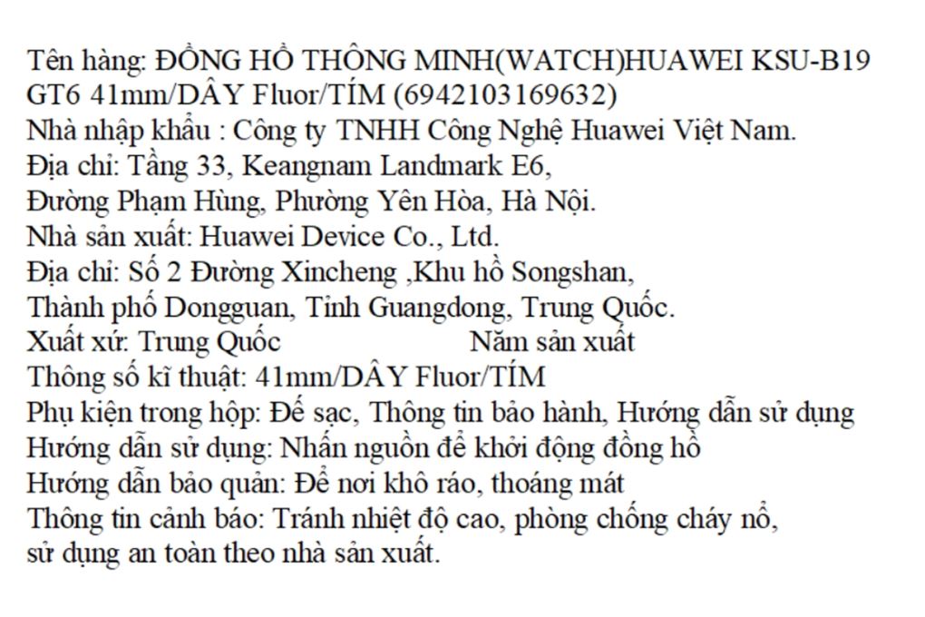 Huawei Watch GT 6 41mm viền thép dây cao su Màu Tím