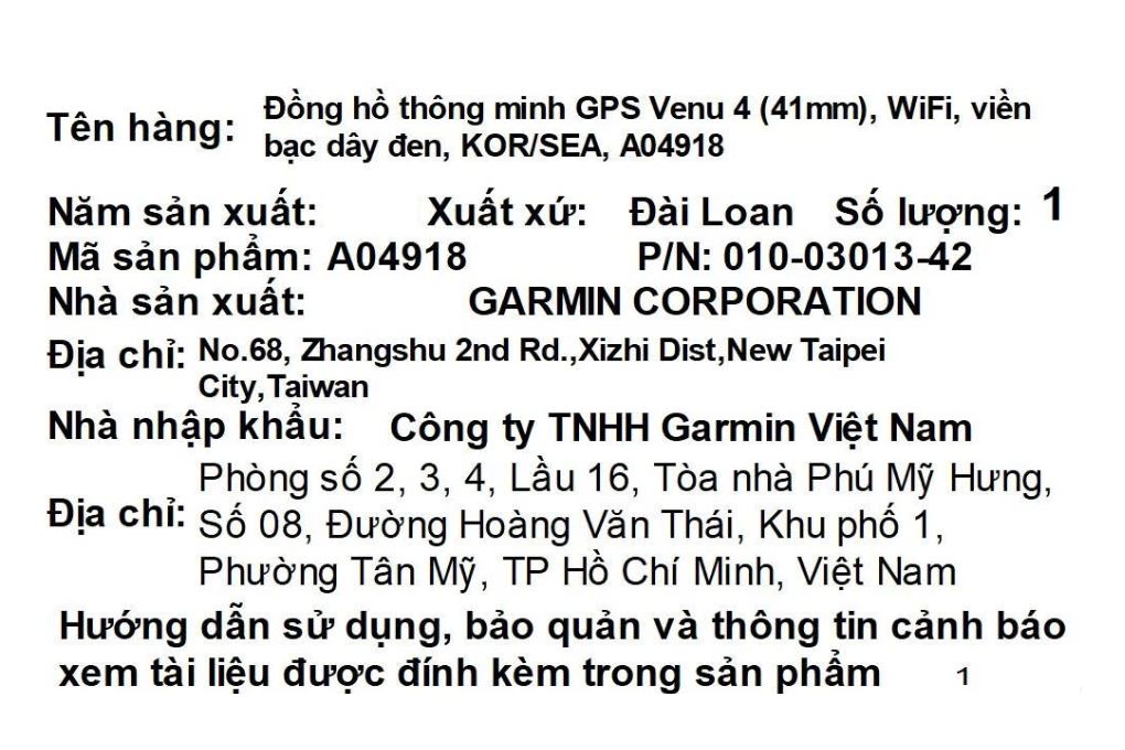 Garmin Venu 4 41mm dây silicone Màu Đen