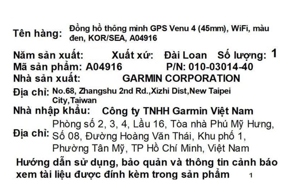 Garmin Venu 4 45mm dây silicone Màu Đen