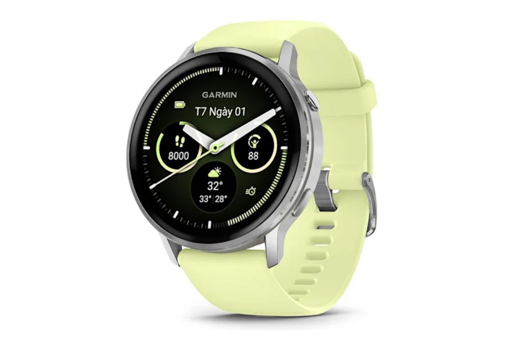 Garmin Venu 4 45mm dây silicone Màu Xám/Vàng