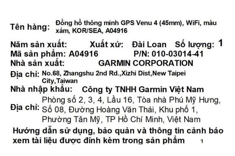 Garmin Venu 4 45mm dây silicone Màu Xám