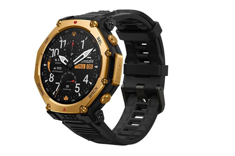 Amazfit T-Rex 3 Pro 48mm dây silicone Màu Đen - Vàng đồng