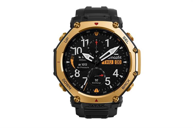 Amazfit T-Rex 3 Pro 48mm dây silicone Màu Đen - Vàng đồng