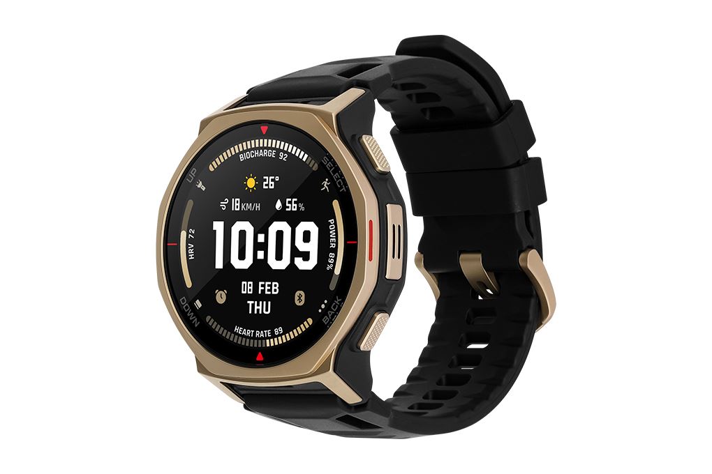 Amazfit T-Rex 3 Pro 44mm dây silicone Màu Đen - Vàng đồng