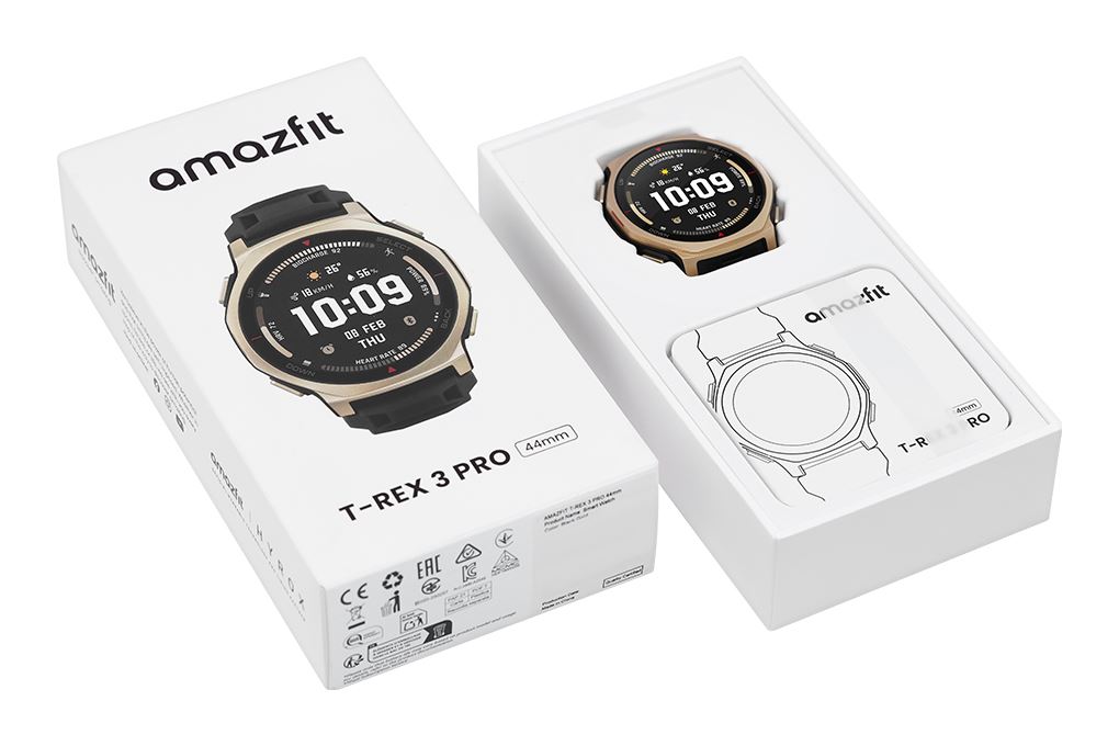 Amazfit T-Rex 3 Pro 44mm dây silicone Màu Đen - Vàng đồng