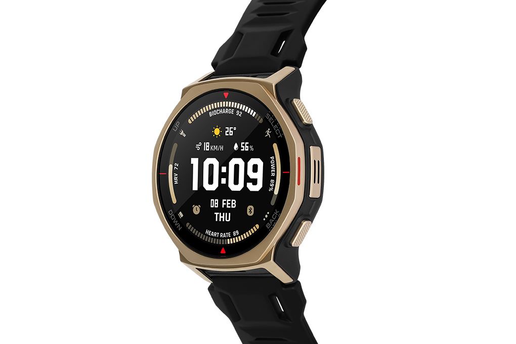 Amazfit T-Rex 3 Pro 44mm dây silicone Màu Đen - Vàng đồng