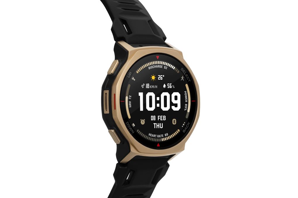 Amazfit T-Rex 3 Pro 44mm dây silicone Màu Đen - Vàng đồng