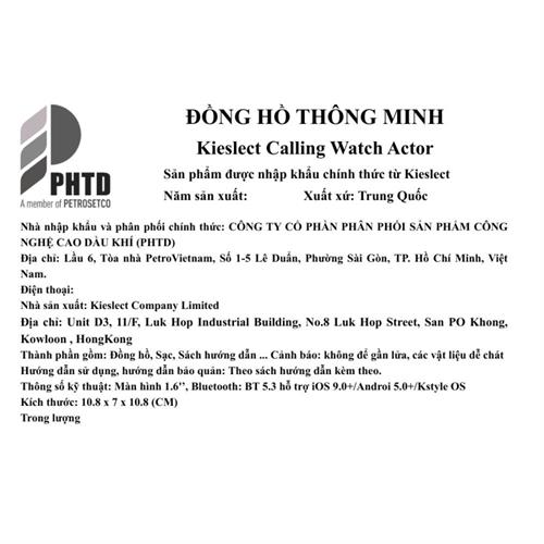 Kieslect Calling Watch Actor 46.5 mm dây silicone Đen Màu Đen