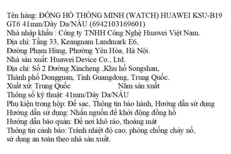 Huawei Watch GT 6 41mm viền thép dây da phối Màu Nâu