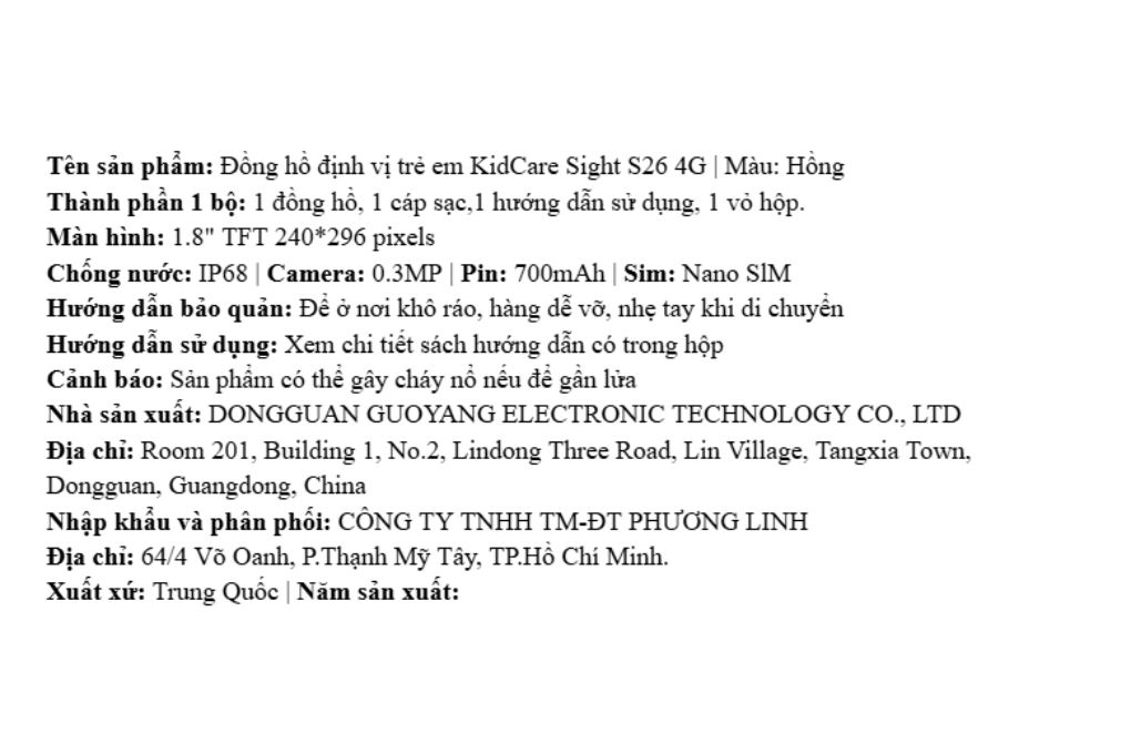 Đồng hồ định vị trẻ em Kidcare Sight S26 4G Màu Hồng