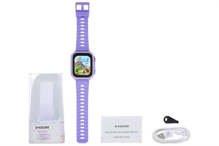 Đồng hồ định vị trẻ em Kidcare Sight S26 4G Màu Tím