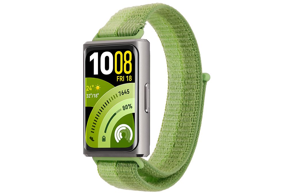 Vòng đeo tay thông minh Huawei Band 11 Pro dây nylon dệt Màu Xanh lá